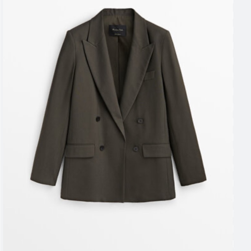 NWT Massimo Dutti Mock Double Breasted Suit Blazer - Picture 6 of 6